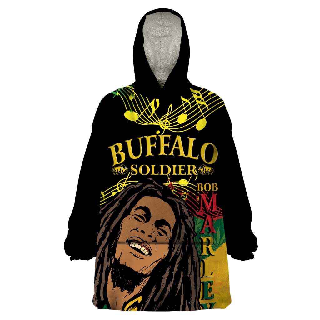 Legend Bob Buffalo Soldier Wearable Blanket Hoodie American Heroes Reggae Style - Wonder Print Shop