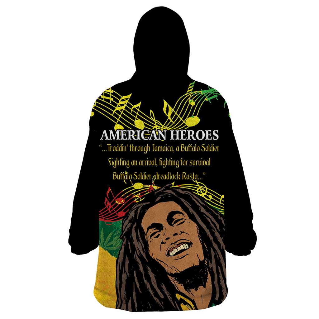 Legend Bob Buffalo Soldier Wearable Blanket Hoodie American Heroes Reggae Style - Wonder Print Shop