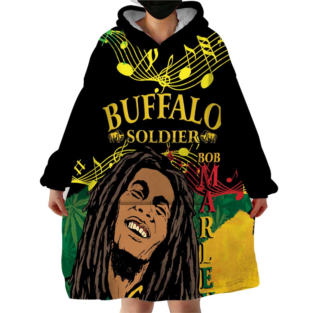 Legend Bob Buffalo Soldier Wearable Blanket Hoodie American Heroes Reggae Style - Wonder Print Shop