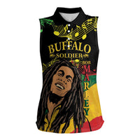 Legend Bob Buffalo Soldier Women Sleeveless Polo Shirt American Heroes Reggae Style - Wonder Print Shop