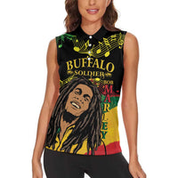 Legend Bob Buffalo Soldier Women Sleeveless Polo Shirt American Heroes Reggae Style - Wonder Print Shop