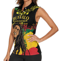 Legend Bob Buffalo Soldier Women Sleeveless Polo Shirt American Heroes Reggae Style - Wonder Print Shop