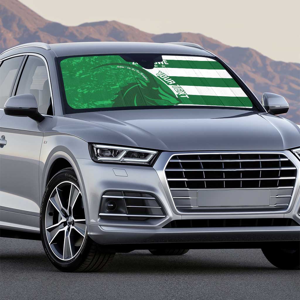 Zimbabwe Rugby Custom Auto Sun Shade Sables 3rd Champions Proud - Wonder Print Shop