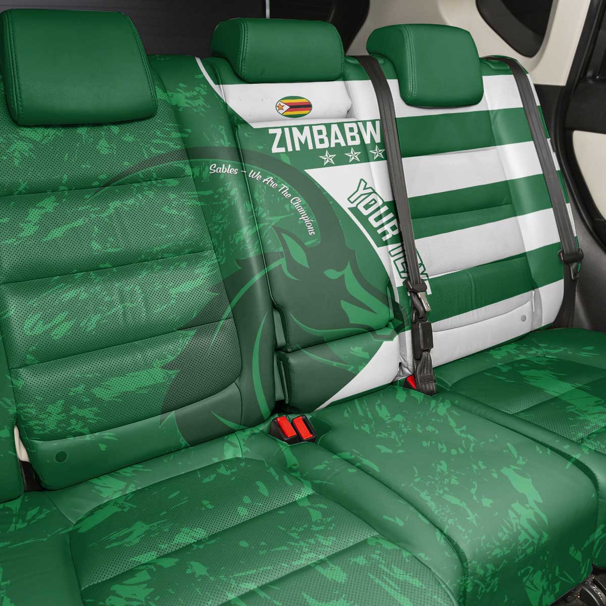 Zimbabwe Rugby Custom Back Car Seat Cover Sables 3rd Champions Proud - Wonder Print Shop