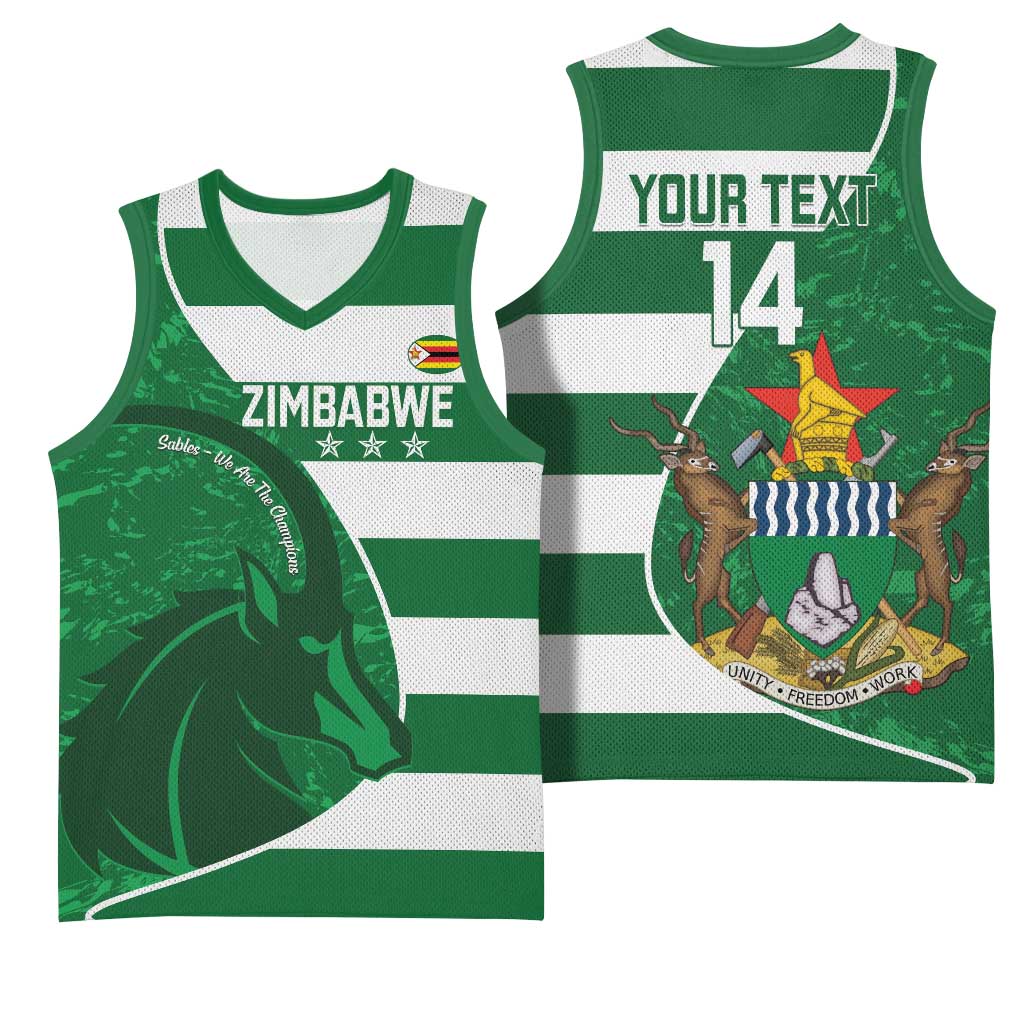 Zimbabwe Rugby Custom Basketball Jersey Sables 3rd Champions Proud - Wonder Print Shop