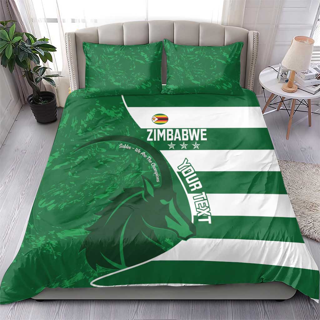 Zimbabwe Rugby Custom Bedding Set Sables 3rd Champions Proud - Wonder Print Shop