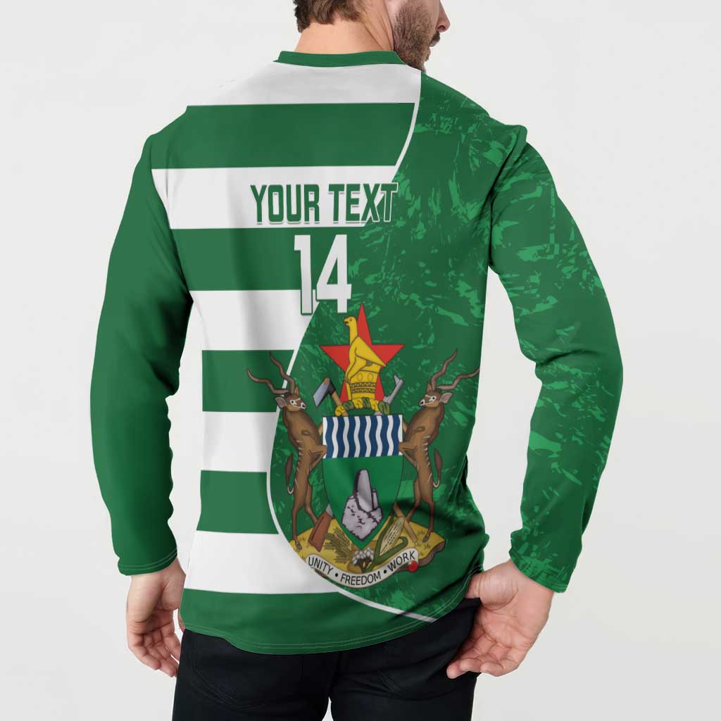 Zimbabwe Rugby Custom Button Sweatshirt Sables 3rd Champions Proud - Wonder Print Shop