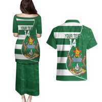 Zimbabwe Rugby Custom Couples Matching Puletasi and Hawaiian Shirt Sables 3rd Champions Proud - Wonder Print Shop