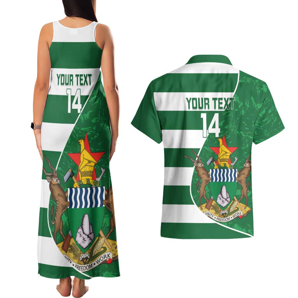 Zimbabwe Rugby Custom Couples Matching Tank Maxi Dress and Hawaiian Shirt Sables 3rd Champions Proud - Wonder Print Shop