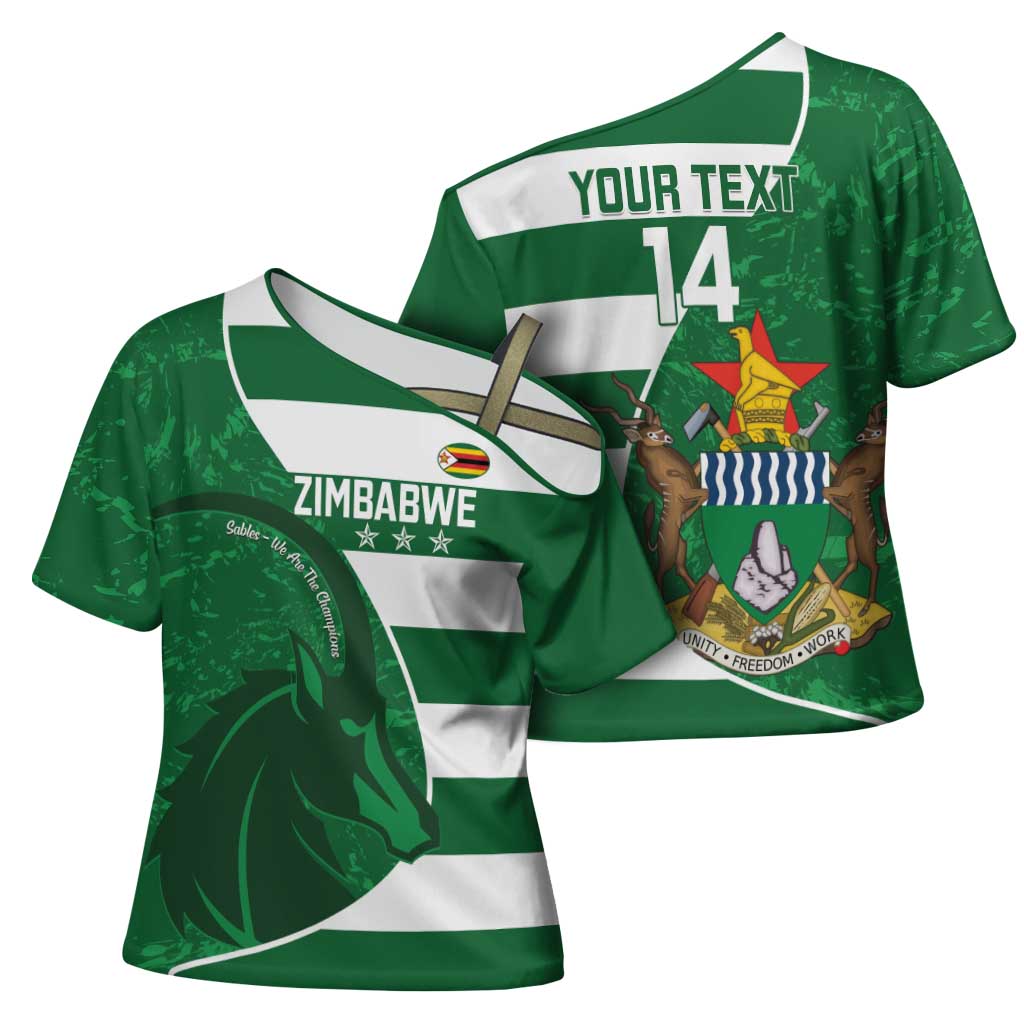 Zimbabwe Rugby Custom Cross Shoulder Shirt Sables 3rd Champions Proud - Wonder Print Shop