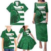 Zimbabwe Rugby Custom Family Matching Puletasi and Hawaiian Shirt Sables 3rd Champions Proud - Wonder Print Shop