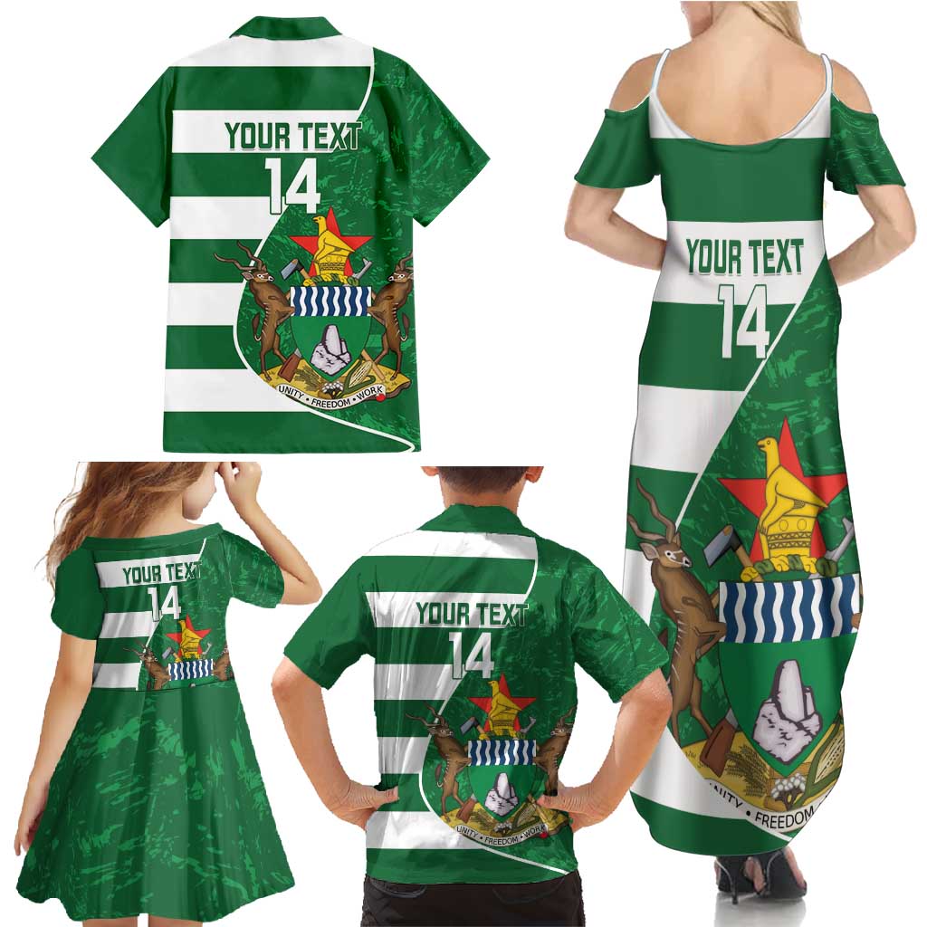 Zimbabwe Rugby Custom Family Matching Summer Maxi Dress and Hawaiian Shirt Sables 3rd Champions Proud - Wonder Print Shop