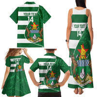 Zimbabwe Rugby Custom Family Matching Tank Maxi Dress and Hawaiian Shirt Sables 3rd Champions Proud - Wonder Print Shop