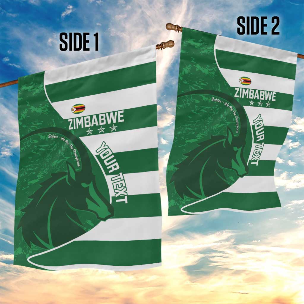 Zimbabwe Rugby Custom Garden Flag Sables 3rd Champions Proud - Wonder Print Shop