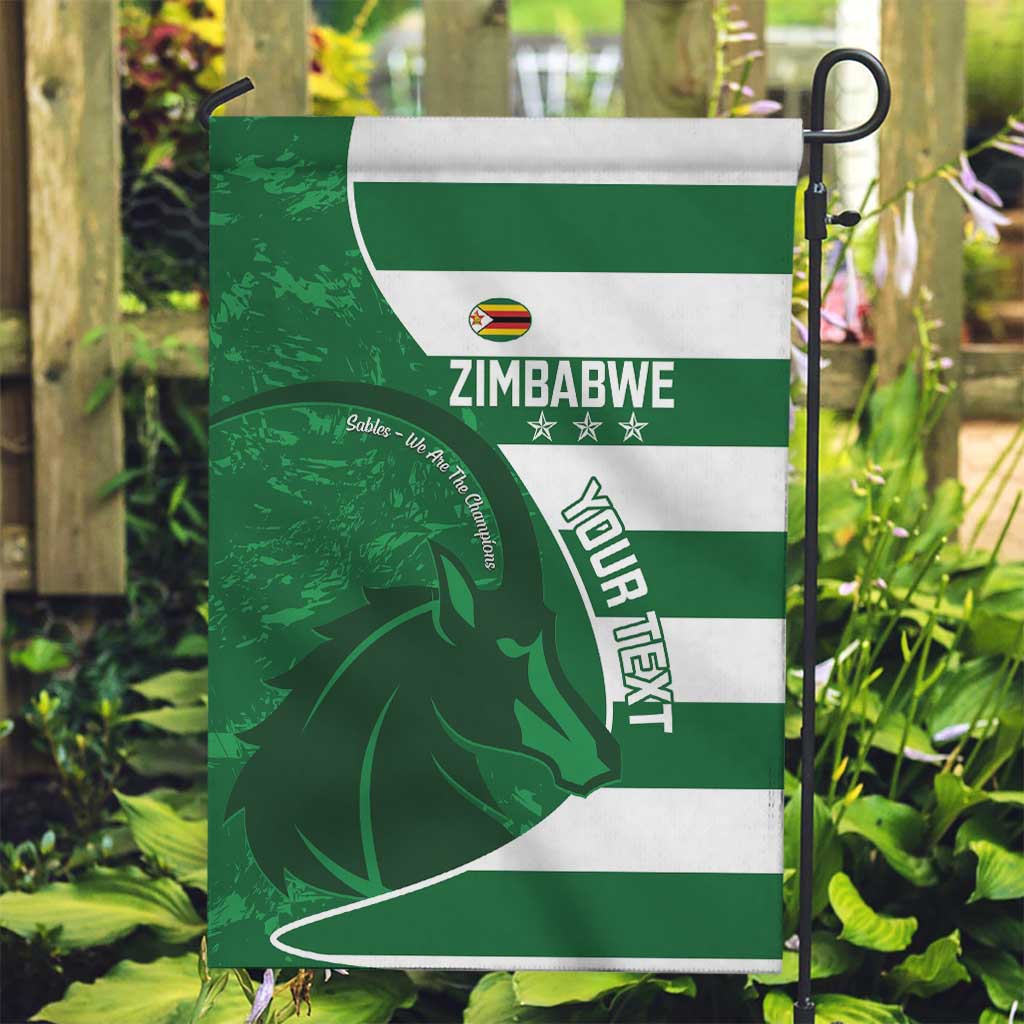 Zimbabwe Rugby Custom Garden Flag Sables 3rd Champions Proud - Wonder Print Shop