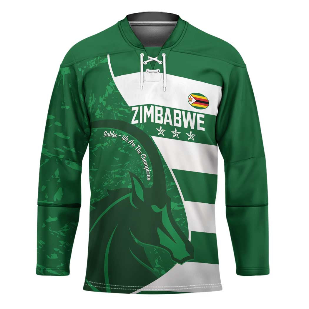 Zimbabwe Rugby Custom Hockey Jersey Sables 3rd Champions Proud - Wonder Print Shop