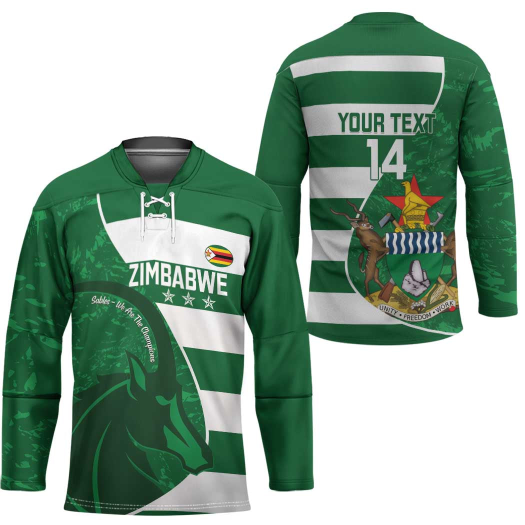 Zimbabwe Rugby Custom Hockey Jersey Sables 3rd Champions Proud - Wonder Print Shop