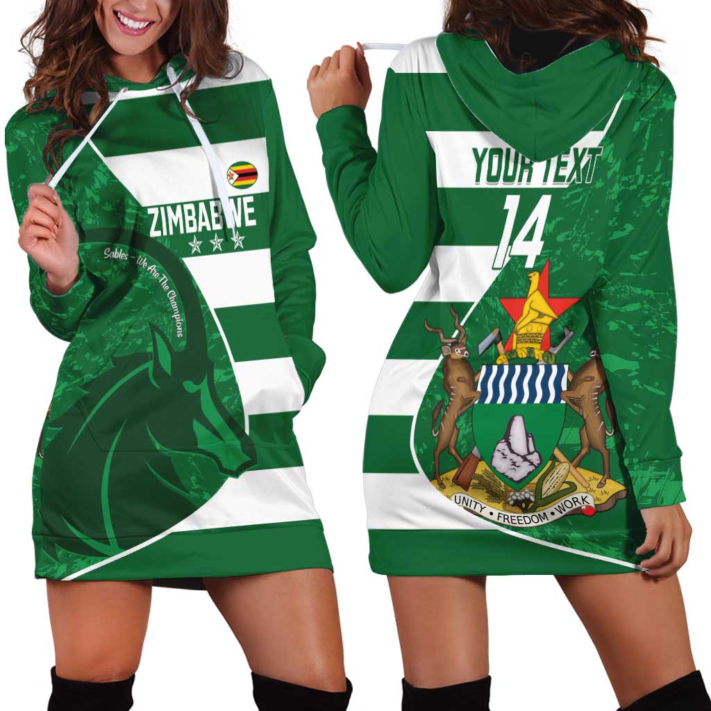 Zimbabwe Rugby Custom Hoodie Dress Sables 3rd Champions Proud - Wonder Print Shop