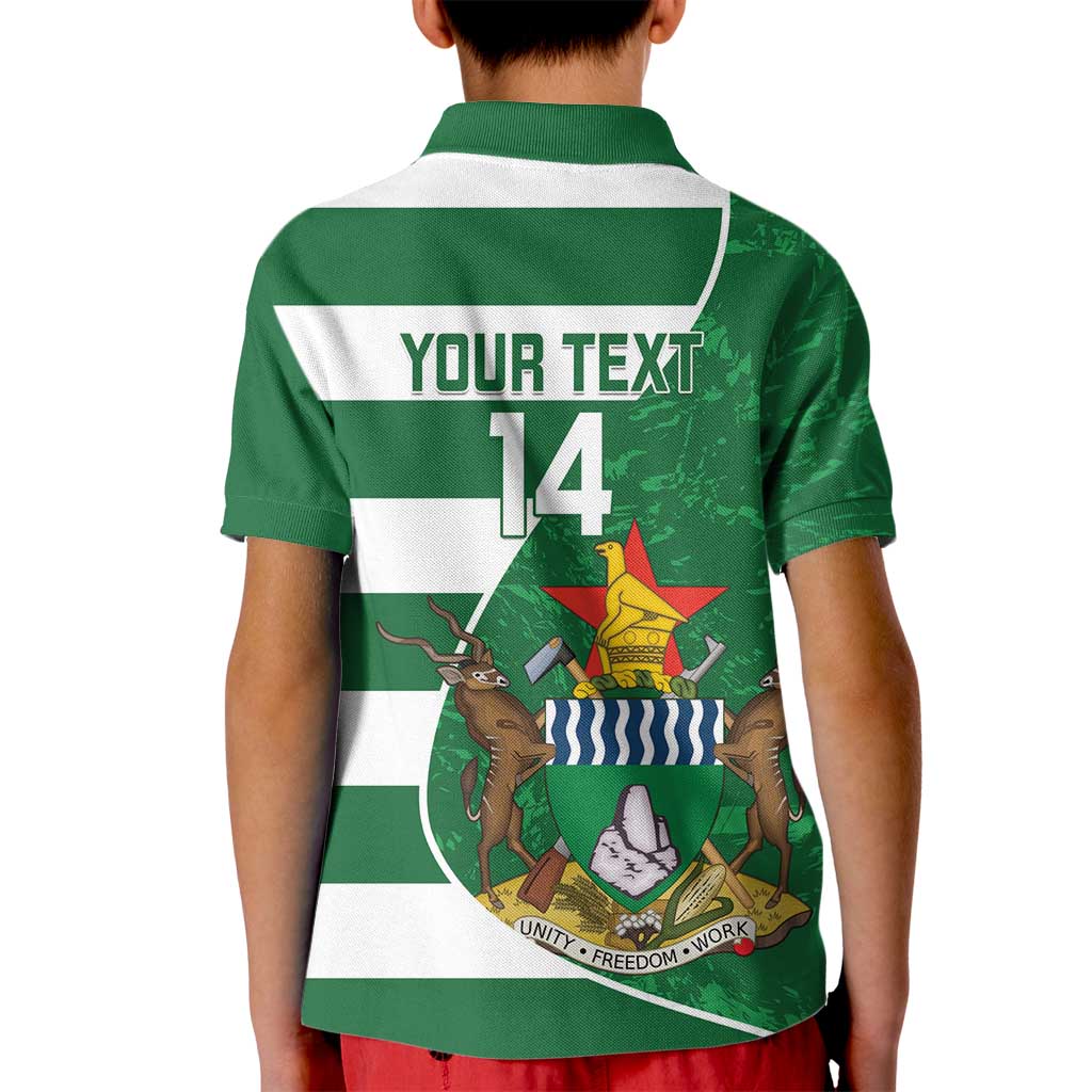 Zimbabwe Rugby Custom Kid Polo Shirt Sables 3rd Champions Proud - Wonder Print Shop