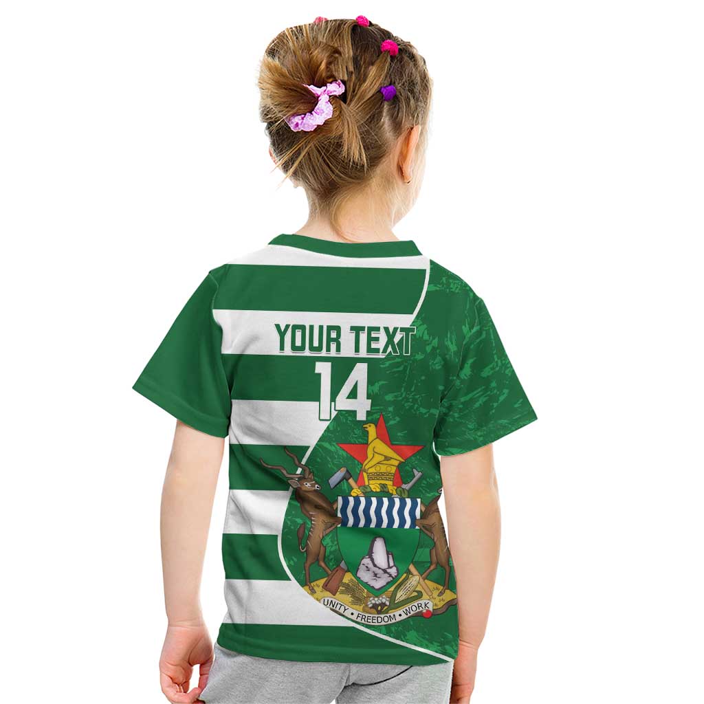 Zimbabwe Rugby Custom Kid T Shirt Sables 3rd Champions Proud - Wonder Print Shop