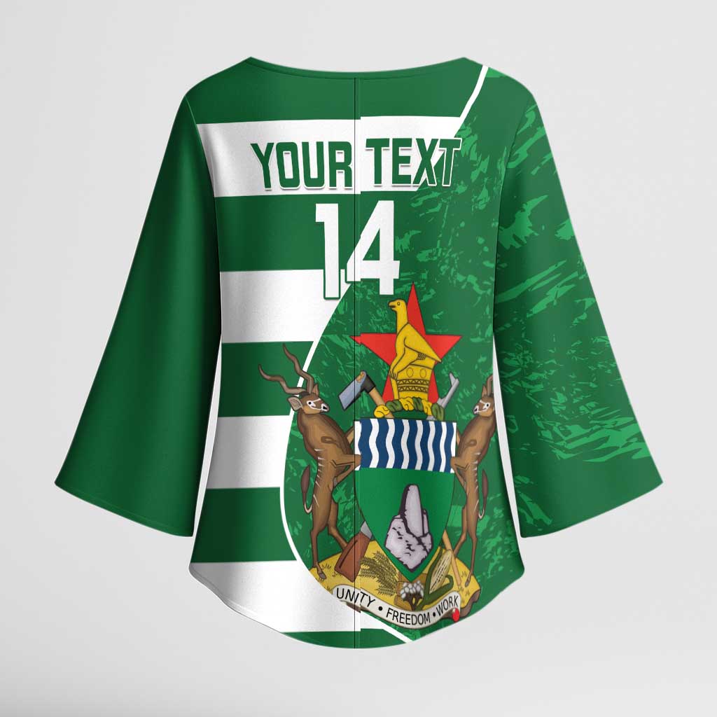 Zimbabwe Rugby Custom Kimono Sleeve Blouse Sables 3rd Champions Proud - Wonder Print Shop