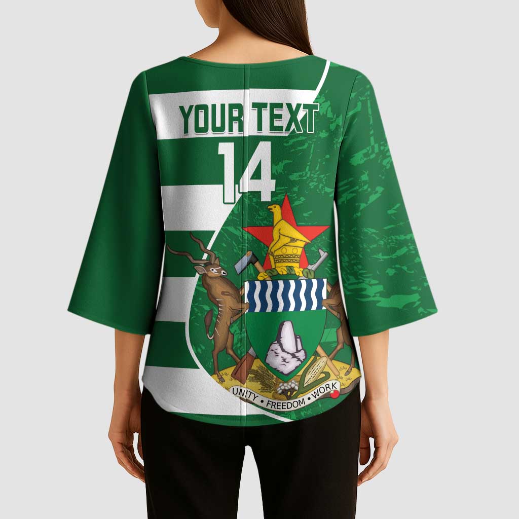 Zimbabwe Rugby Custom Kimono Sleeve Blouse Sables 3rd Champions Proud - Wonder Print Shop