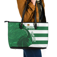 Zimbabwe Rugby Custom Leather Tote Bag Sables 3rd Champions Proud - Wonder Print Shop
