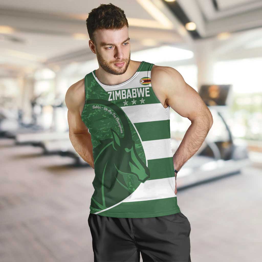 Zimbabwe Rugby Custom Men Tank Top Sables 3rd Champions Proud - Wonder Print Shop