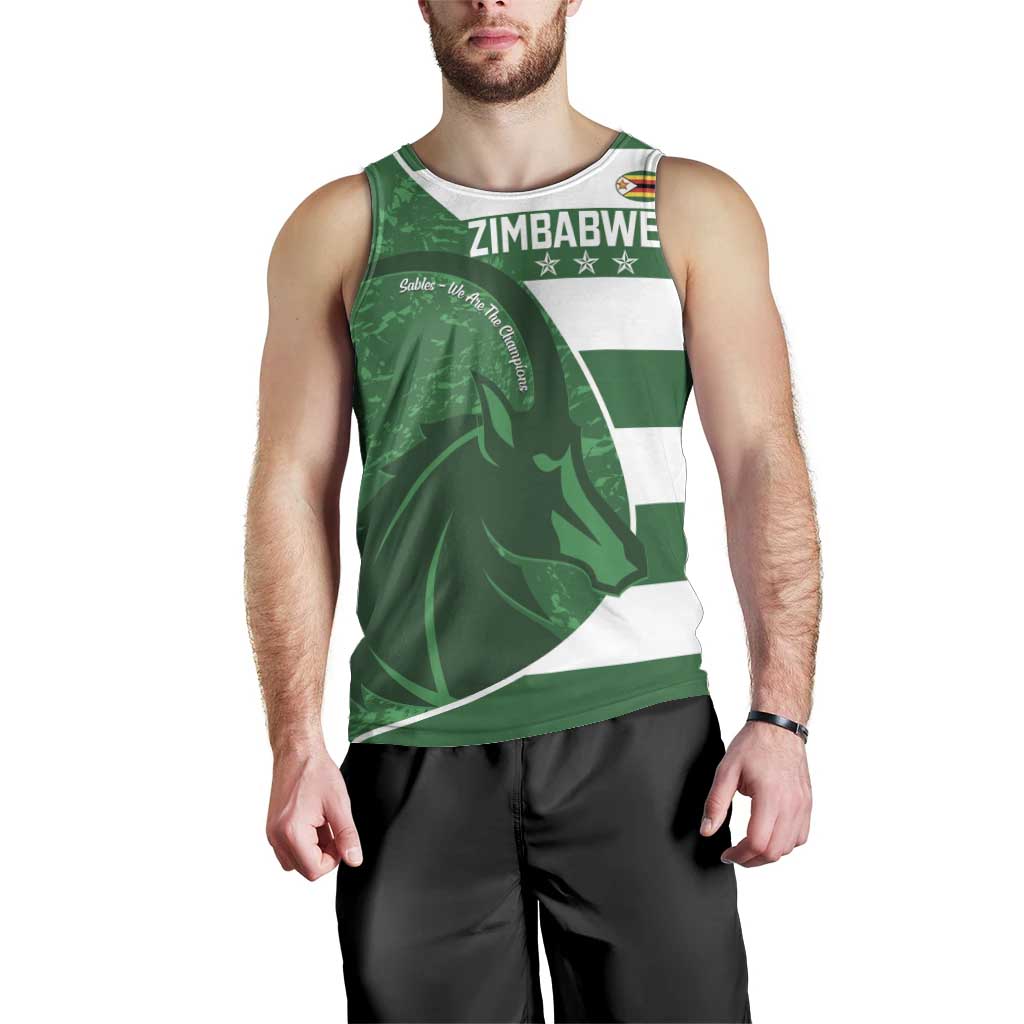 Zimbabwe Rugby Custom Men Tank Top Sables 3rd Champions Proud - Wonder Print Shop