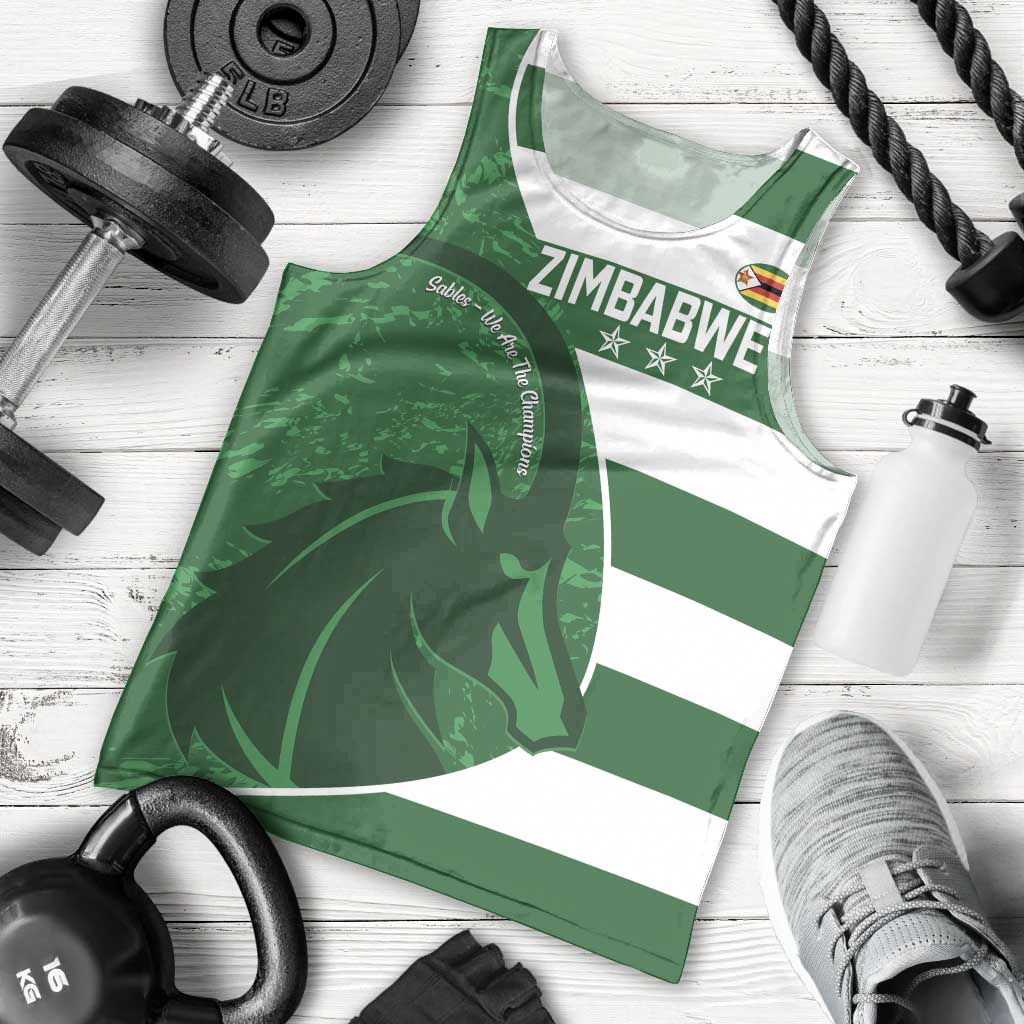 Zimbabwe Rugby Custom Men Tank Top Sables 3rd Champions Proud - Wonder Print Shop