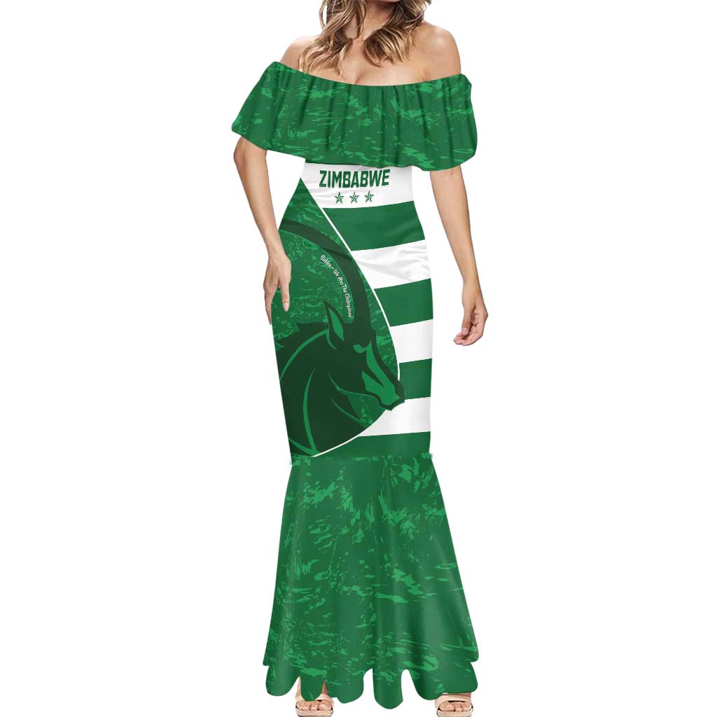 Zimbabwe Rugby Custom Mermaid Dress Sables 3rd Champions Proud - Wonder Print Shop