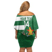 Zimbabwe Rugby Custom Off Shoulder Short Dress Sables 3rd Champions Proud - Wonder Print Shop
