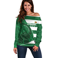 Zimbabwe Rugby Custom Off Shoulder Sweater Sables 3rd Champions Proud - Wonder Print Shop
