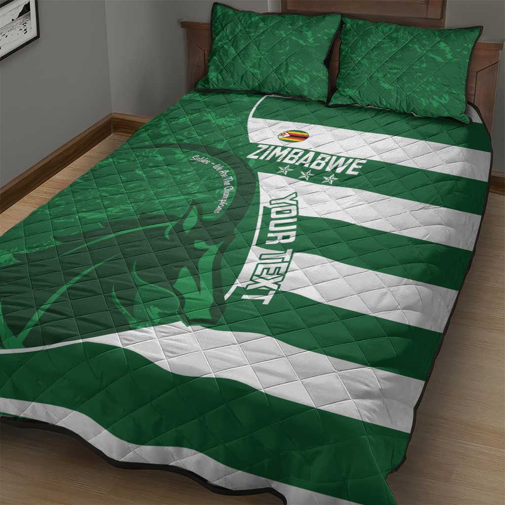 Zimbabwe Rugby Custom Quilt Bed Set Sables 3rd Champions Proud - Wonder Print Shop