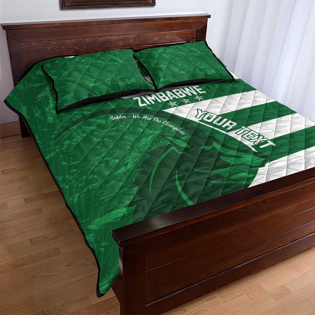 Zimbabwe Rugby Custom Quilt Bed Set Sables 3rd Champions Proud - Wonder Print Shop