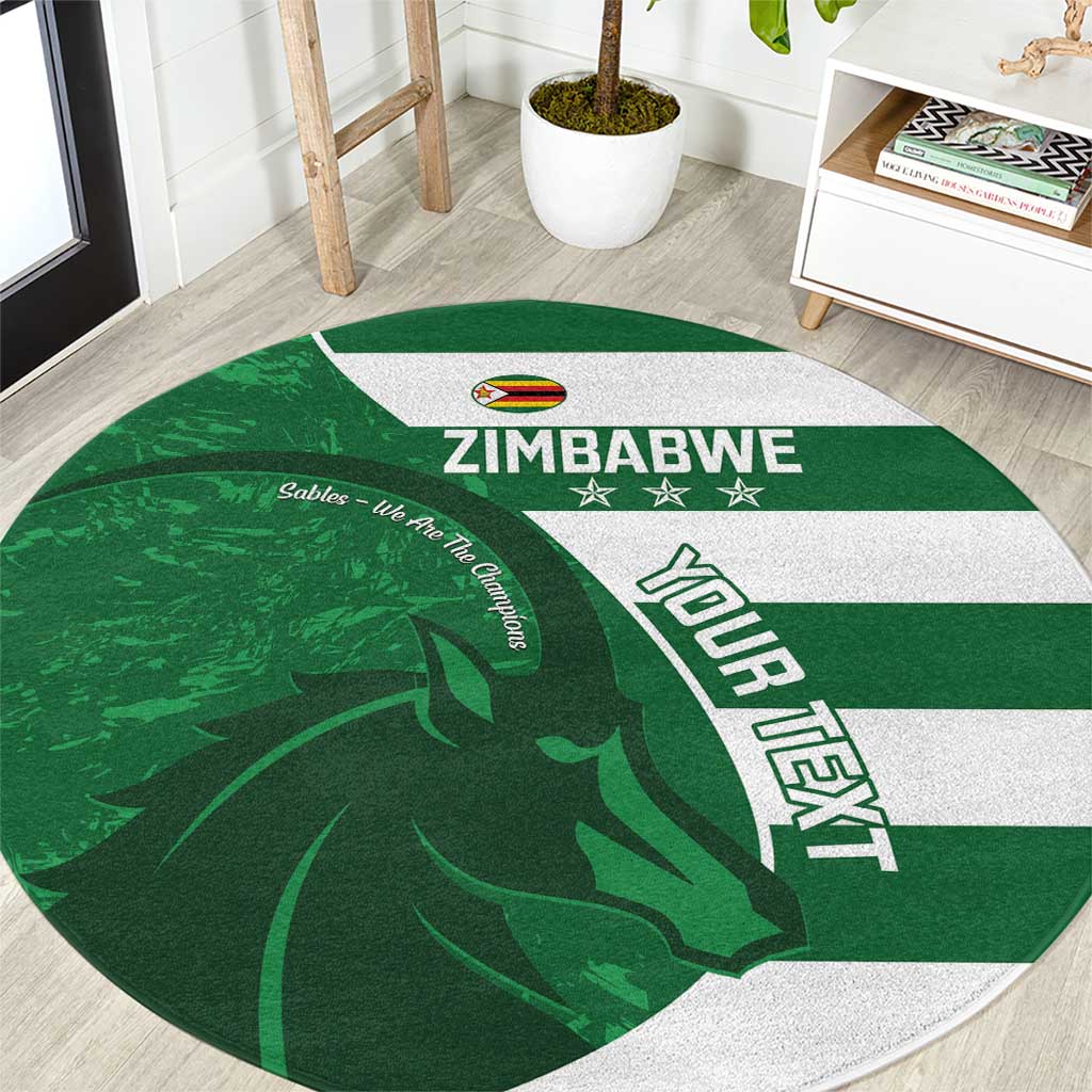 Zimbabwe Rugby Custom Round Carpet Sables 3rd Champions Proud - Wonder Print Shop