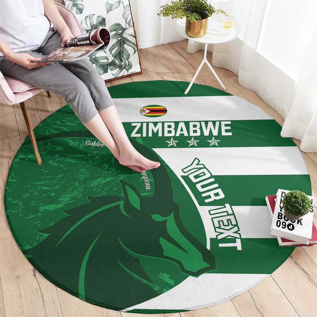 Zimbabwe Rugby Custom Round Carpet Sables 3rd Champions Proud - Wonder Print Shop