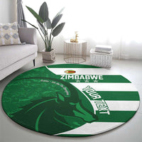 Zimbabwe Rugby Custom Round Carpet Sables 3rd Champions Proud - Wonder Print Shop