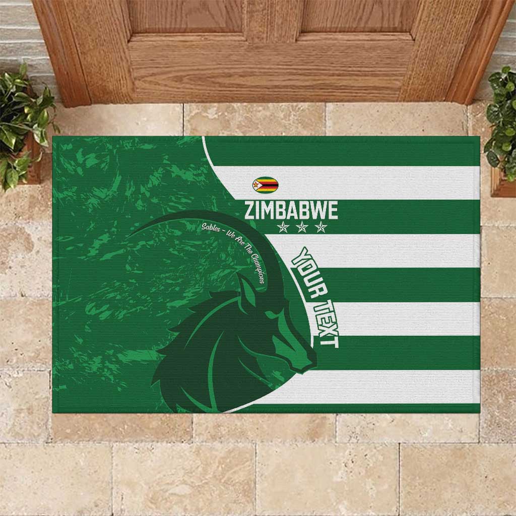 Zimbabwe Rugby Custom Rubber Doormat Sables 3rd Champions Proud - Wonder Print Shop