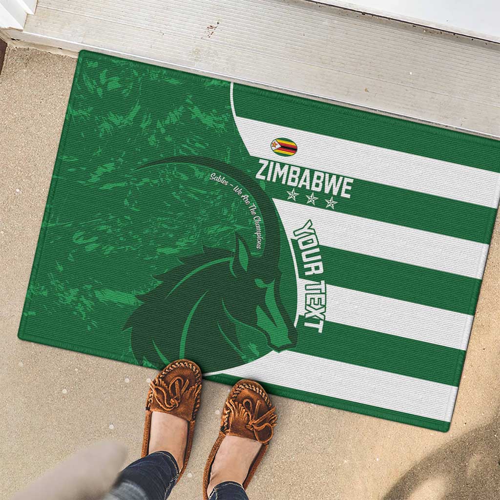 Zimbabwe Rugby Custom Rubber Doormat Sables 3rd Champions Proud - Wonder Print Shop