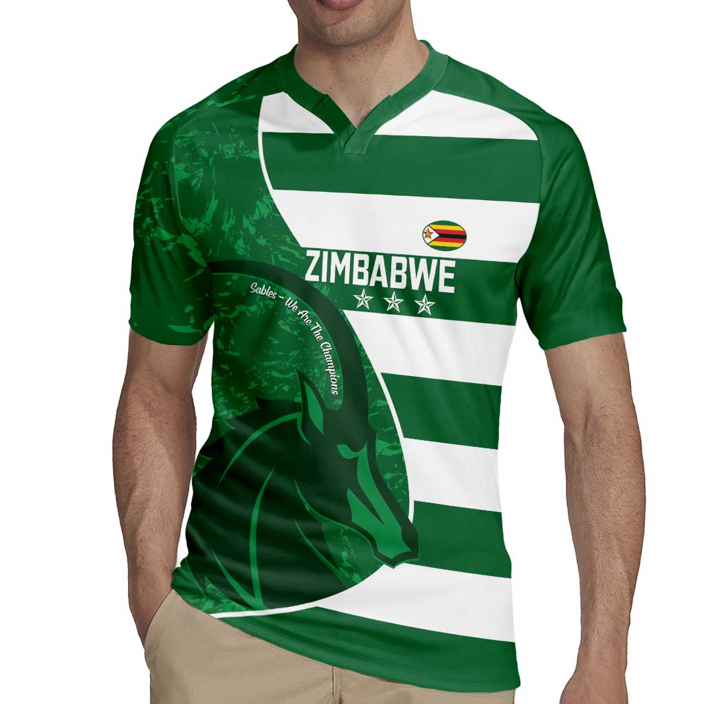 Zimbabwe Rugby Custom Rugby Jersey Sables 3rd Champions Proud - Wonder Print Shop
