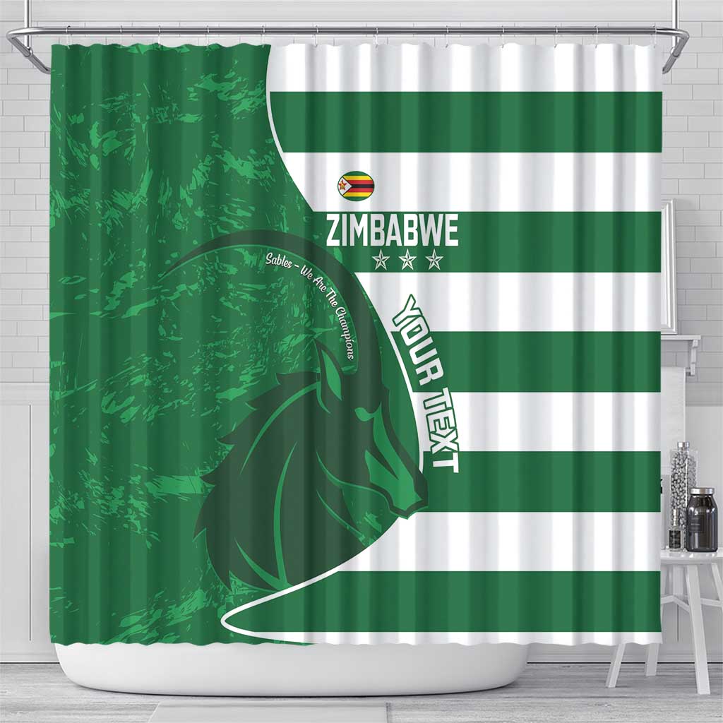 Zimbabwe Rugby Custom Shower Curtain Sables 3rd Champions Proud - Wonder Print Shop