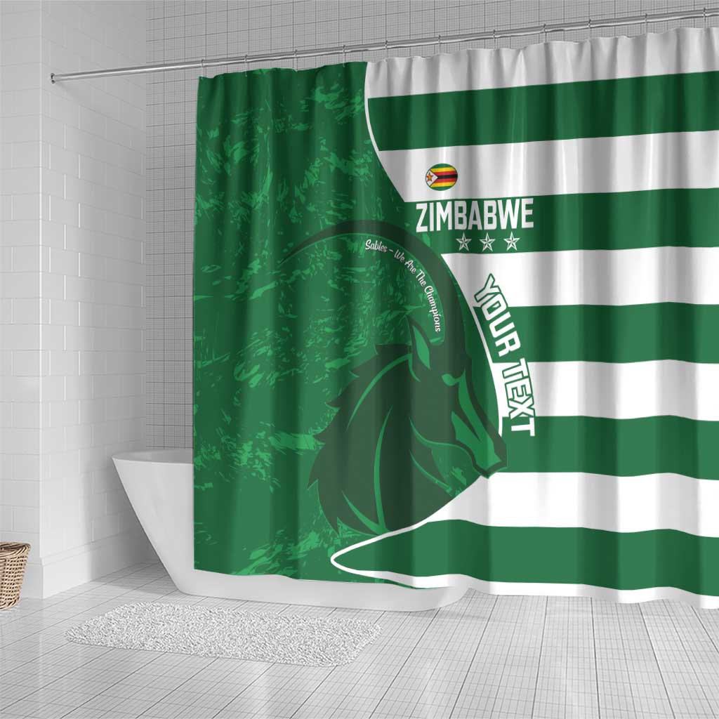 Zimbabwe Rugby Custom Shower Curtain Sables 3rd Champions Proud - Wonder Print Shop