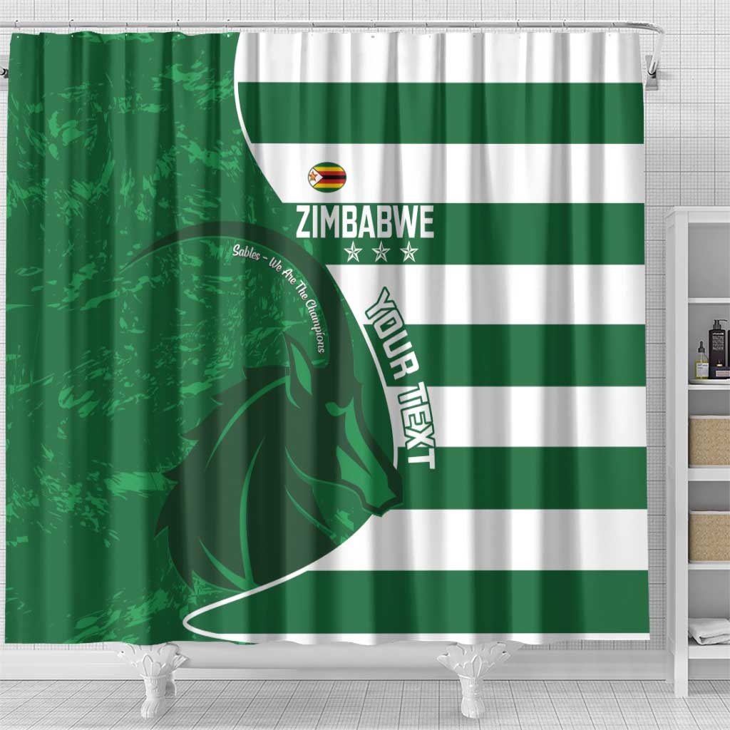 Zimbabwe Rugby Custom Shower Curtain Sables 3rd Champions Proud - Wonder Print Shop