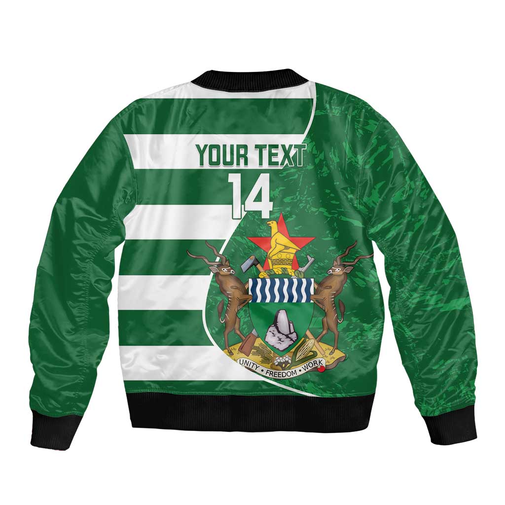 Zimbabwe Rugby Custom Sleeve Zip Bomber Jacket Sables 3rd Champions Proud - Wonder Print Shop