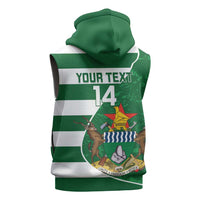 Zimbabwe Rugby Custom Sleeveless Zip Hoodie Sables 3rd Champions Proud - Wonder Print Shop