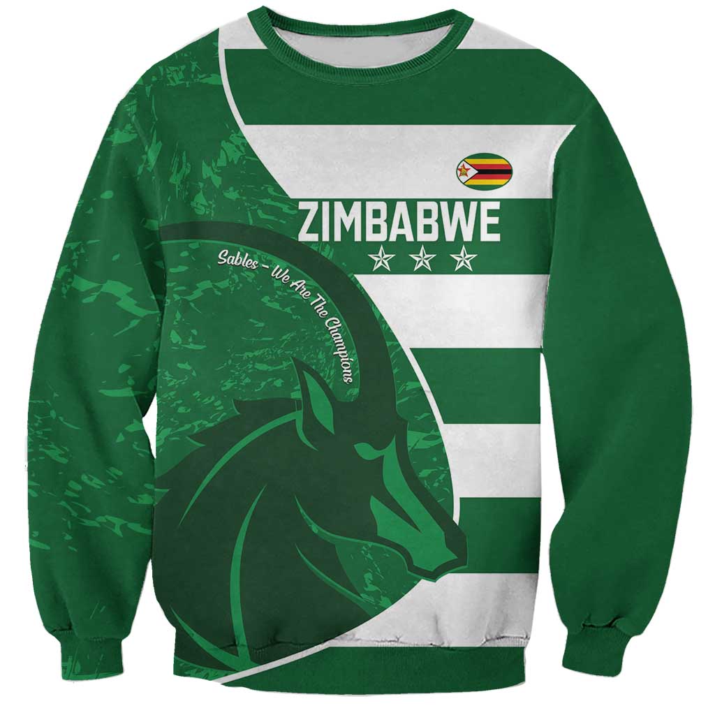 Zimbabwe Rugby Custom Sweatshirt Sables 3rd Champions Proud - Wonder Print Shop