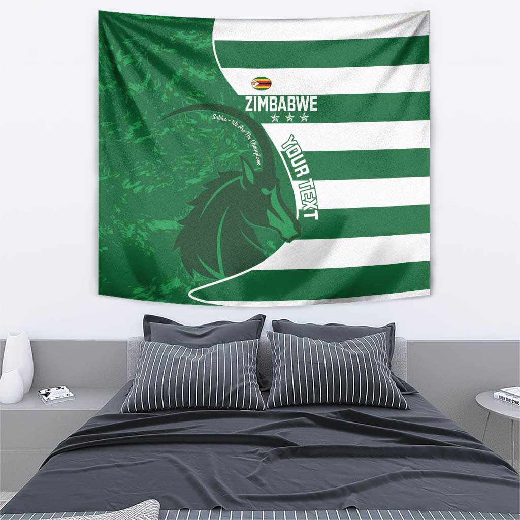 Zimbabwe Rugby Custom Tapestry Sables 3rd Champions Proud - Wonder Print Shop