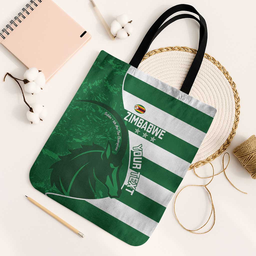 Zimbabwe Rugby Custom Tote Bag Sables 3rd Champions Proud - Wonder Print Shop
