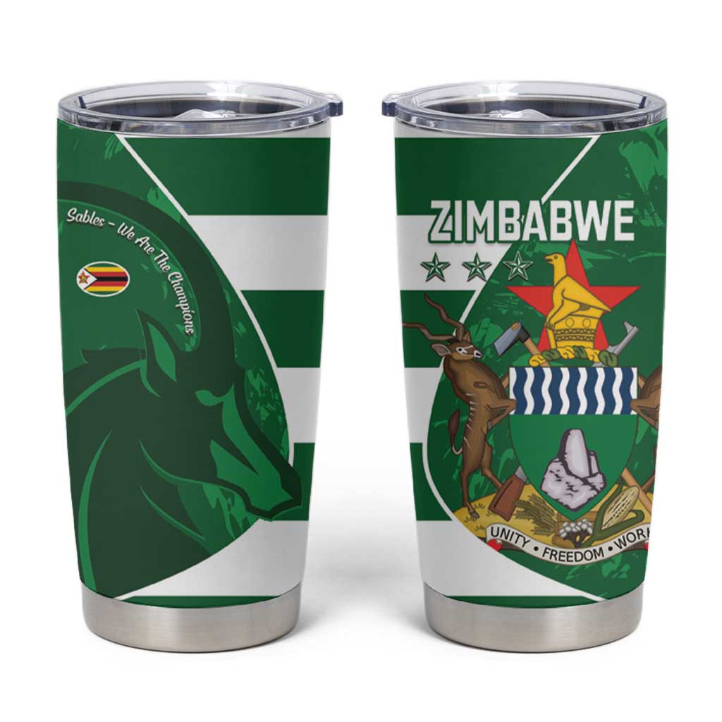 Zimbabwe Rugby Custom Tumbler Cup Sables 3rd Champions Proud - Wonder Print Shop